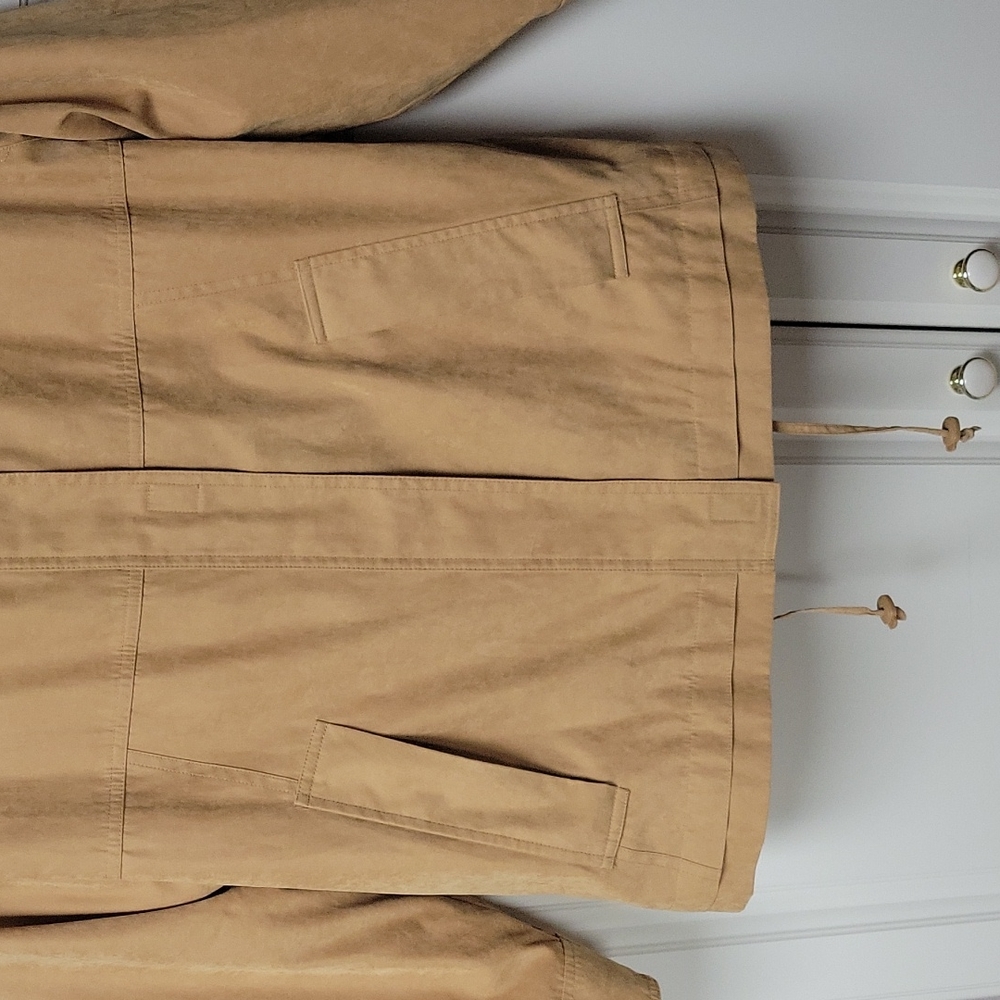 Gallery Taupe Microsuede Removable Lining With Hood Coat/Jacket, Size S - Picture 4 of 14